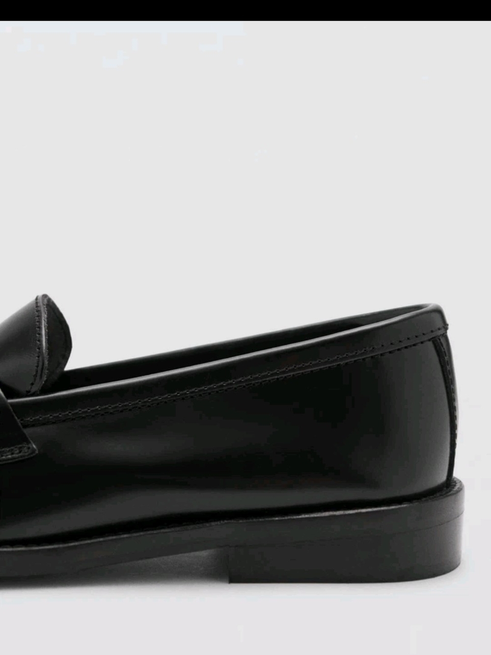 Mango Black Leather Penny Loafers - Picture 6 of 9